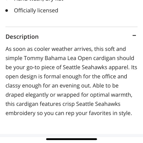 NWT Seattle Seahawks Tommy Bahama cardigan size S - Picture 10 of 10